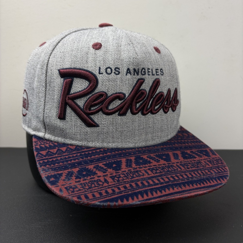 Young & Reckless Los Angeles Heather Gray Aztec Tribal Pattern Snapback Hat Cap